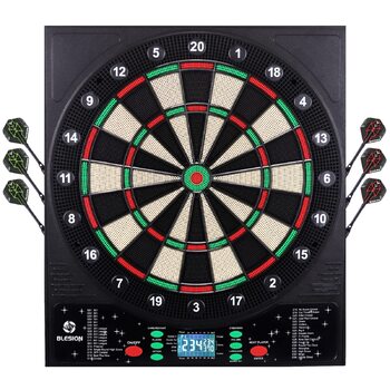 Електронна мішень для дартсу 2024 року Оновлена електронна мішень для дартсу з 6 дротиками Інноваційний автомат для дартсу з німецьким голосом - підходить для батарейок/адаптерів Classic