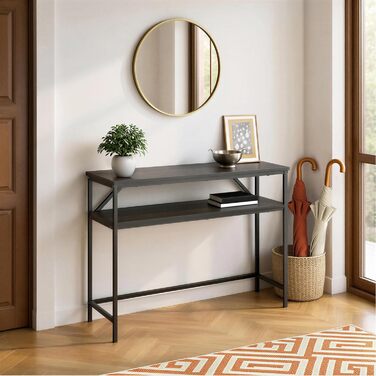 Прямокутний консольний столик Storeo Basics з полицею, сталевий каркас, 30 см (Г) x 100 см (Ш) x 80 см (В), чорний