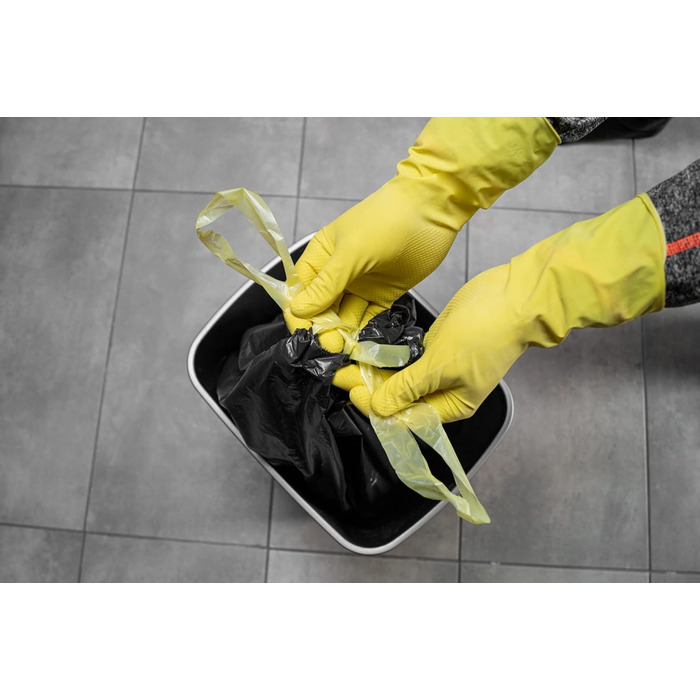 Екологічні пакети для сміття зі шнурком, 35 л, преміум-пакет для сміття, стійкий до розривів, герметичний, 23 мкм, 50x60 см, чорний, 15 пакетів для сміття в рулоні, 6 рулонів