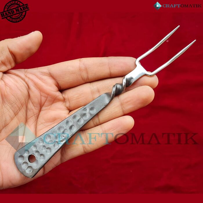 Набір столових приборів ручної роботи в середньовічному стилі 3-предметний (ніж, виделка, ложка) зі шкіряним чохлом Подарунковий набір для кухні, кемпінгу та барбекю HFTC10x