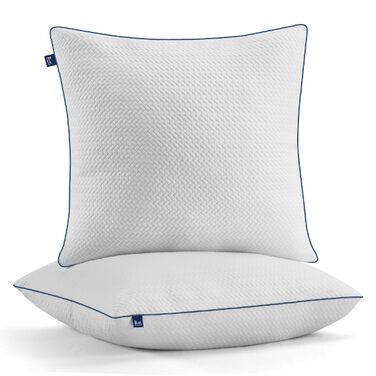 Подушка BedStory 80x80 з регульованим наповнювачем 1500 г x 2 Мікрофібра Готельний комфорт Сертифіковано Oeko-TEX 100 Дихаюча та придатна для прання в пральній машині Для дивана всіх положень для сну 8080 см