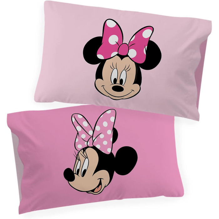 Бавовняний комплект дитячої постільної білизни 135x200 см односпальний розмір - підодіяльник наволочка 50x70 см рожевий - Minnie M