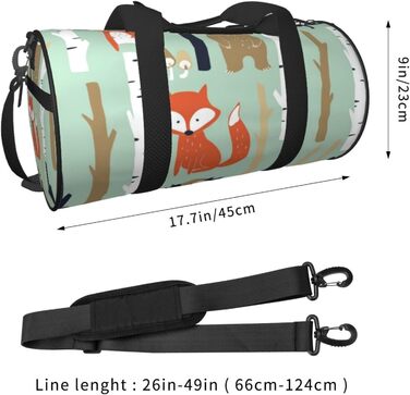 Універсальна дорожня сумка Милі звірятка лисичка, ведмедик, пташка, деревце. Спортивна сумка для чоловіків та жінок, сумка-мішок для пляжу, спортивне спорядження.