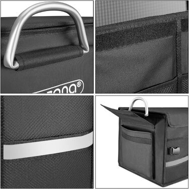 Організатор для багажника автомобіля Кришка 68 л Ізоляція Алюмінієві ручки Перегородки Водонепроникні Складані стінки з МДФ Нековз