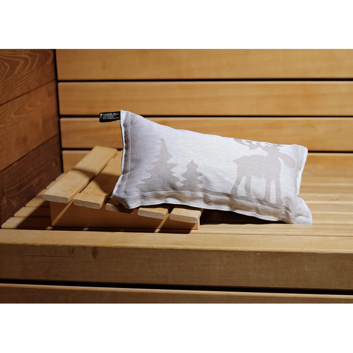 Подушка для сауни, Улюблена подушка, Дорожня подушка Дизайн Лось, бежевий/білий Розміри 40 x 22 см, Льон/Бавовна Не містить шкідливих речовин, сертифікована Oeko-Tex Standard 100 Зроблено у Фінляндії, 1