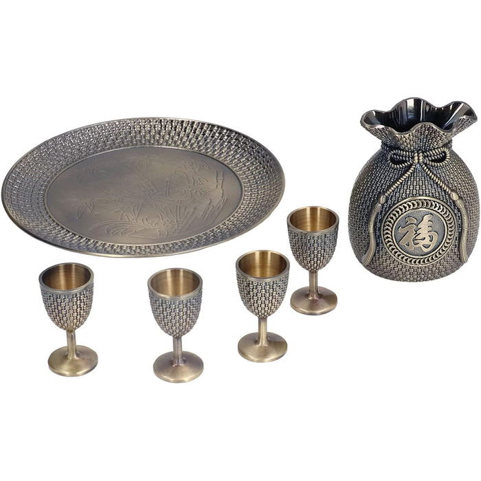 Турецький чайний сервіс у вінтажному стилі з цинкового сплаву з рельєфним малюнком та вишуканим дизайном, стійкий до вицвітання та надзвичайно довговічний турецький кавовий сервіс з чашками для декору дому