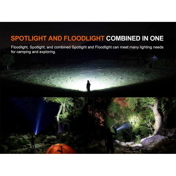 Кемпінговий сірий 5500 люмен, найпотужніший ліхтар з усіх коли-небудь створених. Fenix, 50R