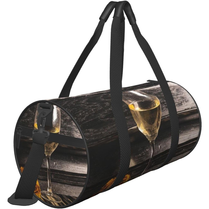 Спортивна сумка, дорожня сумка, вінтажний дизайн Троянда та виноград на клавіатурі, сумка для подорожей на ніч, чорна, універсальний розмір