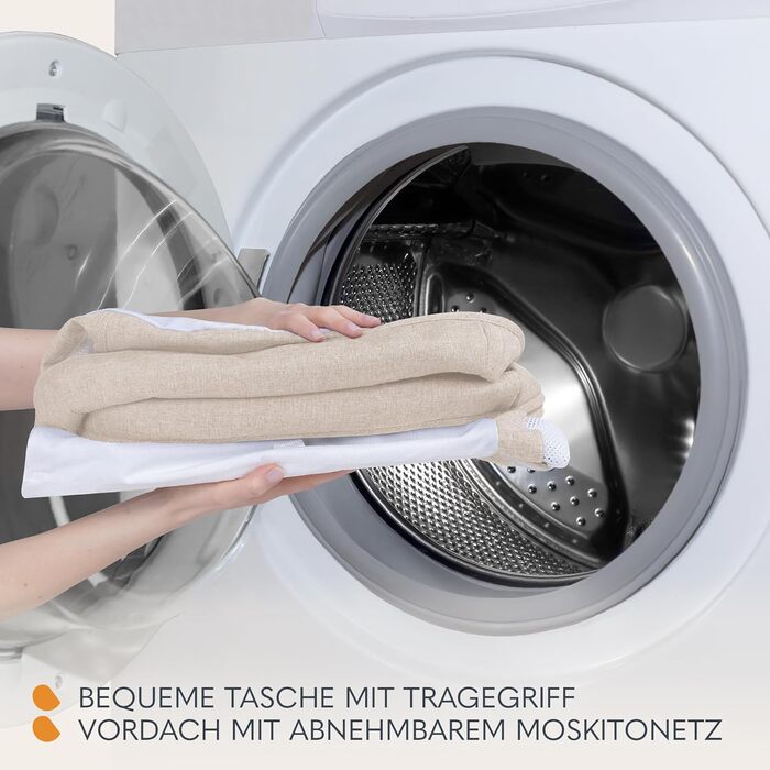 Дитяча колиска Lionelo Malin Evo, Дорожнє ліжечко для немовлят з матрацом, Дитяче дорожнє ліжечко, Дорожнє ліжечко, від 0 до 9 кг, Балдахін, Москітна сітка, Складана, Система гойдання, Регульоване положення лежачи, Швидке складання, Бежевий стандарт