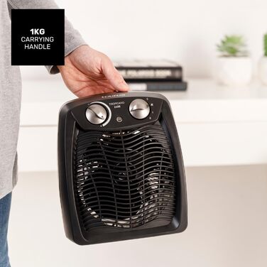 Обігрівач Taurus Tropicano 2400 2400 Вт Вентиляторний обігрівач Тихий Регульований термостат 2 режими нагріву Вентилятор Індикатор живлення Компактний Чорний 2400 Вт Чорний