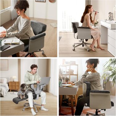 Офісне крісло Newtral FX-FB з підлокітниками/без них, регульоване, крісло зі схрещеними ніжками, крісло для туалетного столика з колесами, письмове крісло, обертове офісне крісло для дому (Freedom-X FB, чорний) Чорний FREEDOM-X FB