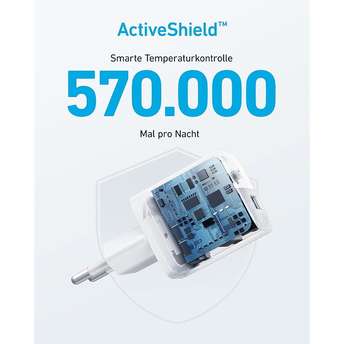 Зарядний пристрій Anker USB C 323 (33 Вт), компактний, з 2 портами для iPhone 15 / 15 Plus / 15 Pro / 15 Pro Max / 14 / 13, Pixel,