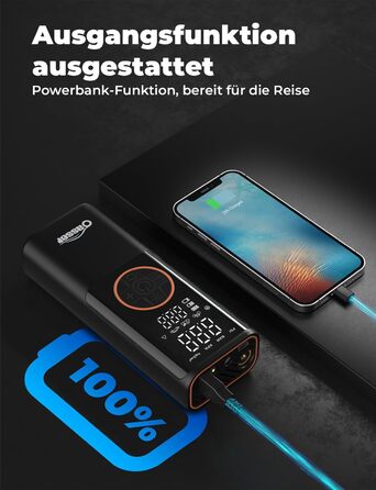 Електричний повітряний насос Oasser з подвійним дисплеєм 6000mAh 150 PSI, акумуляторний компресор з 3M 12V прикурювача для автомобіля, мотоцикла, велосипеда, м&39яча, подорожей, кемпінгу