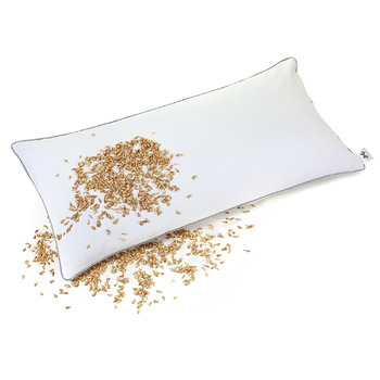 Подушка зі спельти 40x80 см, ортопедична подушка для підтримки шиї від болю в шиї, подушка для сну на боці, чохол 100 бавовна, подушка для шиї з наповнювачем з лушпиння спельти для спокійного сну, 40 x 80 см