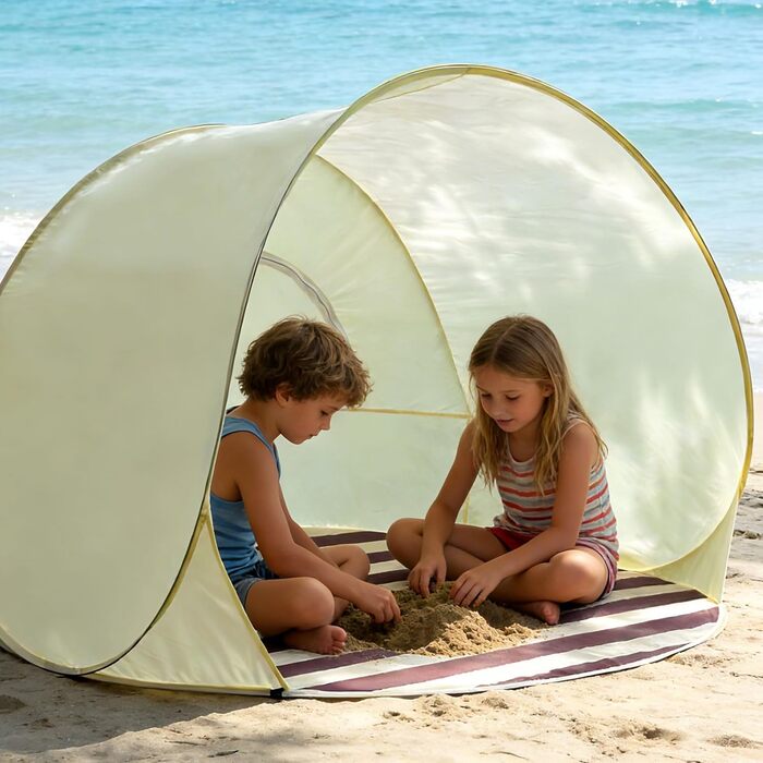 Розкладний пляжний намет із захистом від ультрафіолету, XXL, 3-4 особи, UPF 40, розкладний пляжний намет для немовлят, одноразовий пляжний намет із захистом від ультрафіолету та вітрозахисною плівкою, пляжний намет, розкладний сонцезахисний козирок, розкл