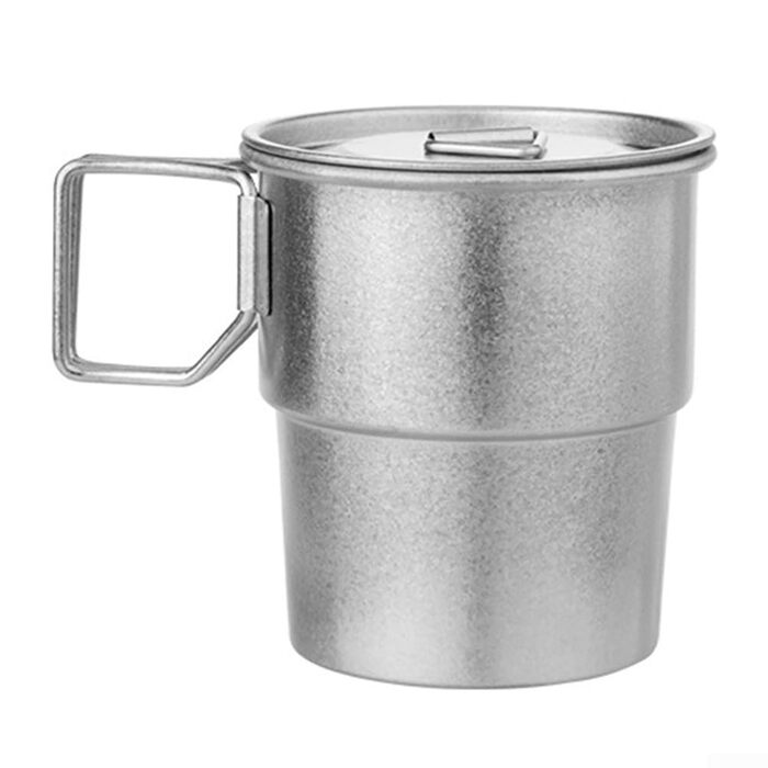 Кавова кружка Ti Coffee Mug 300 мл зі складною ручкою, що штабелюється для кемпінгу на свіжому повітрі, легка, стійка до іржі, нековзка ємність для пиття, матова