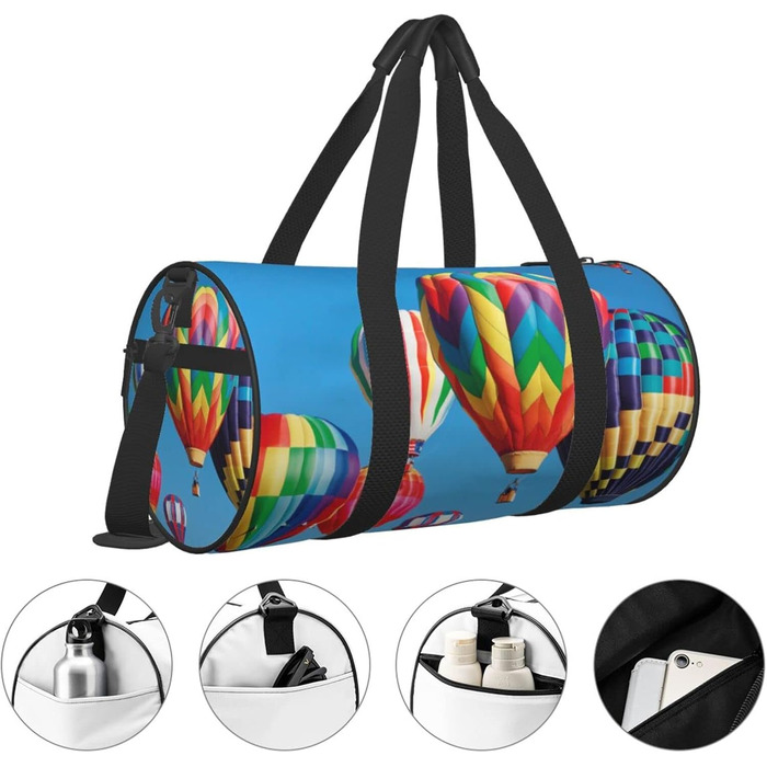 Дорожня сумка-циліндр з малюнком повітряних кульок, спортивна сумка для чоловіків та жінок, сумка-мішок, спортивна сумка