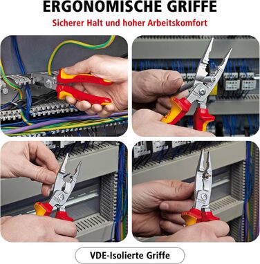 Кніпекс (KNIPEX) плоскогубці для електромонтажу VDE, 200 мм, 13 86 200 SB