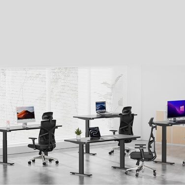 Електричне регулювання висоти каркаса столу з 2 двигунами, вантажопідйомність до 135 кг - Стабільний, 4 слоти пам&39яті, нагадування про сидячу/встанучу позицію, чорний