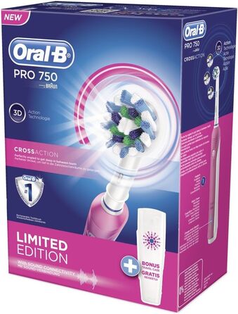 Електрична зубна щітка Braun Oral-B PRO 750 з футляром для вільного переміщення, рожева