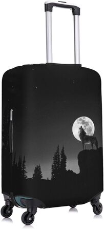 Чохол для валізи Вовчий Нічний Місяць, міцний захист для багажу, підходить для валіз розміром 45.7 - 81.3 см, малий, Чорний
