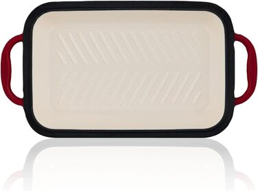 Чавунна емальована жаровня Mahlzeit з кришкою 4,8 л Темна вишня жаровня 2 в 1 зі сковородою безпечна для духовки, безпечна для інд