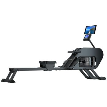 Гібридний гребний тренажер Skandika Nemo III Опір воді та магніту, 32 рівні електричного опору, 15 програм, до 200 см, сумісний із додатком, окремостоячий Водний гребний тренажер, домашнє фітнес-обладнання, чорний