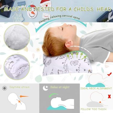 Подушка для немовлят Aisawate з наволочкою - 33x45 см М'яка дитяча подушка з органічної бавовни для сну - Дитяча подушка для немов