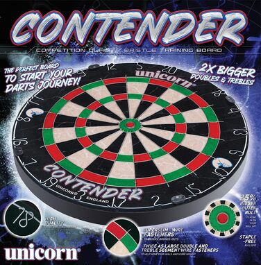 Мішень для дартсу Unicorn Easy Score Тренажер для початківців Contender Fun Learning 2 шт. більша висота та подвійний Дошка для дартсу з сизалевої щетини для змагань Круглий дріт-павук