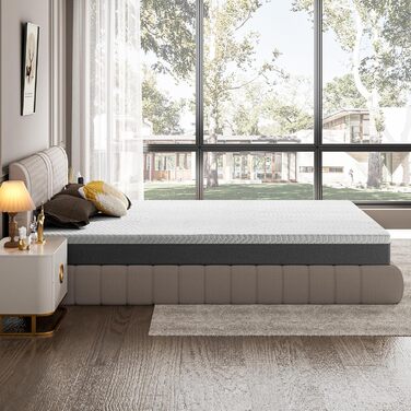 Матрац BedStory 90x200 см, висота 18 см, 7-зонний матрац з піни з ефектом пам&39яті, середньої жорсткості з підтримкою, полегшення болю в спині, антиалергенний, знімний тканинний чохол (90x200x18 см) 18 см 90 x 200 см