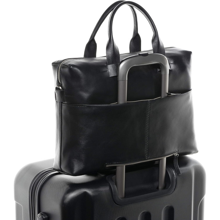 Велика сумка для ноутбука з натуральної шкіри - 15.4-дюймовий ноутбук ділова сумка Troy - сумка через плече портфель з відділенням