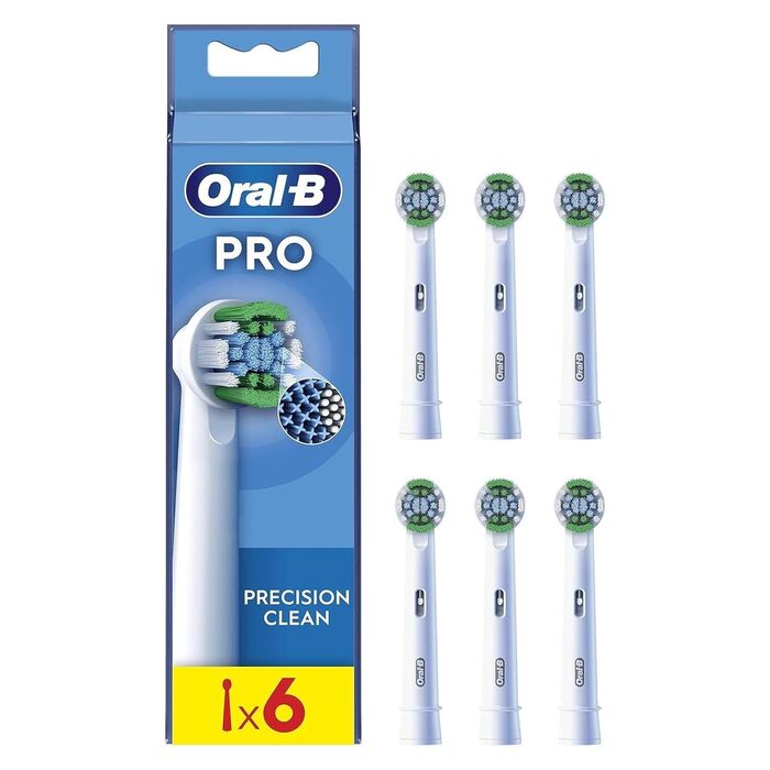 Запасні частини електричної зубної щітки Oral-B Pro Precision Clean, 6 шт. , білий - оригінальна нова версія 6 шт. (1 упаковка)