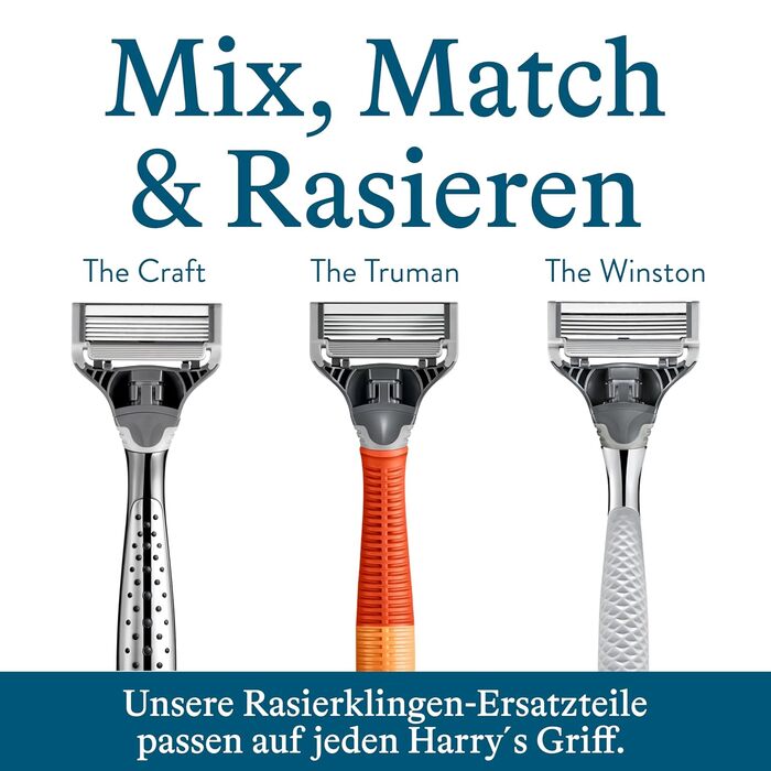 Чоловічі леза Harry&39s - 4 змінні леза з точним тримером, 5 антифрикційних лез, змінні леза, бритва, леза для чоловіків, вологі леза, леза для чоловіків