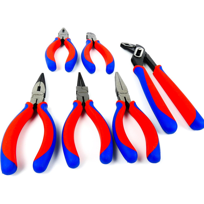 Набір інструментів Zangen (6 предметів) плоскогубці, гострогубці, кусачки, круглогубці, розвідний ключ, пасатижі (10) та плоскогубці, гострогубці, кусачки, круглогубці (6)