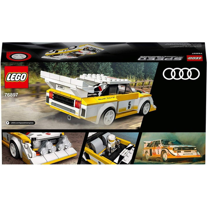 Іграшковий гоночний автомобіль, з мініфігуркою гонщика, набір для складання гоночного автомобіля, 76897 Speed Champions 1985 Audi