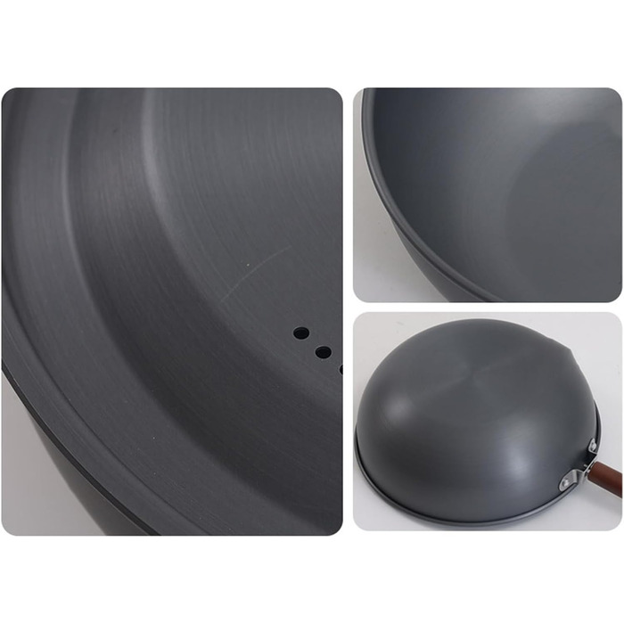 Портативна сковорода з алюмінієвого сплаву, дерев&39яна ручка, для кемпінгу, пікніків, каструль, знімна, посуд для приготування на відкритому повітрі, легка, антипригарне покриття