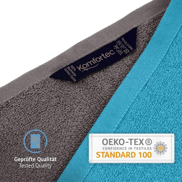 Набір Komfortec з 8 рушників з 100 бавовни, 4 банних рушники 70х140 і 4 рушники для рук 50х100 см, махровий, м'який, рушник, велик