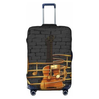 Чохол для валізи Гітара TOMPPY еластичний, захисний від подряпин, водостійкий, підходить для валіз розміром 18-32 дюйми, чорний колір