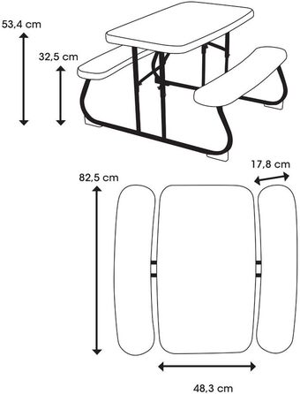 Стіл для пікніка LIFETIME, легкий, складаний, бежевий