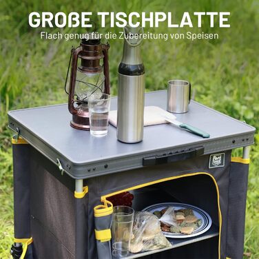 Складана кемпінгова шафа TIMBER RIDGE, розкладна кемпінгова кухня, автомобільна розкладна шафа, кухонний ящик, розкладна шафа, універсальний портативний з сумкою для перенесення, сірий