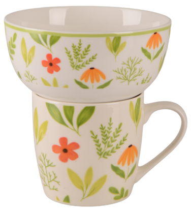 Набір для сніданку Limited Edition Flowers Green, 2 предмети (7137041)