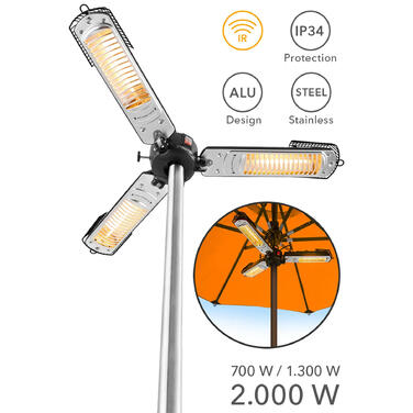 Обігрівач інфрачервоний Trotec IRS 2005 2000W Silver/Black (1410003922)