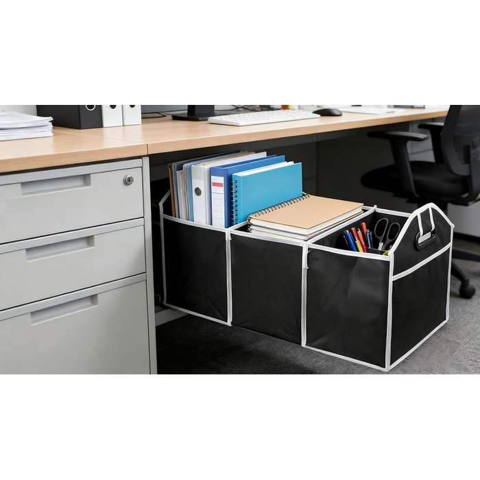 Органайзер для багажника, складаний контейнер для зберігання з 3 відділеннями, великої місткості, портативна сумка для багажника