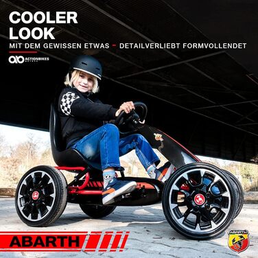 Екшн-велосипеди Motors GoKart Abarth FS595 Kettcar - Картинг - Педальний автомобіль з ручним гальмом - Закритий корпус з ланцюгом