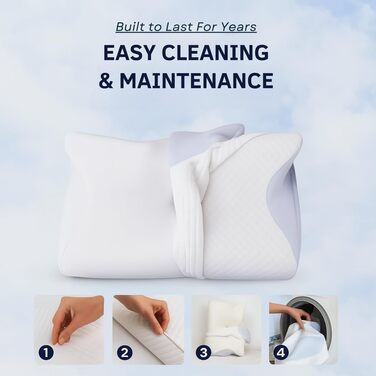 Подушка Skelda Remium Relief, новинка 2026 року. Ергономічна подушка для сну Skelda зі знімним чохлом, комфортна подушка з піни з ефектом пам&39яті, регульована, дихаюча, подушка з підтримкою шиї для сну на боці та на спині, біла.