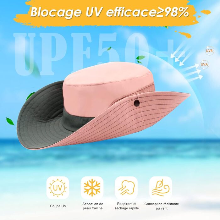 Жіноча сонцезахисна шапка, літня, для походів, жіноча, із захистом від ультрафіолету, складна сітка, хвіст, широкі козирки, для сафарі-риболовлі, один розмір A-сіро-рожевий