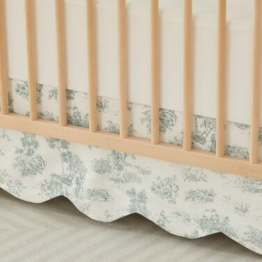 Спідниця для ліжечка Brandream з гребінцем, бавовняна, французький кантрі, туалет для малюків, спідниця для ліжечка для немовлят, бохо, богемний, нейтральний, вінтажний, зелений, туалетний, квітковий, фермерський, шик, бохо, богемна, зелена, туалетна