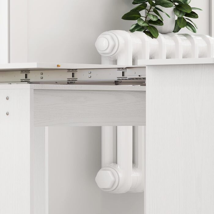 Розкладний обідній стіл HOMCOM, кухонний, прямокутний, розсувний до 6 осіб, для невеликих приміщень, їдальня, білий