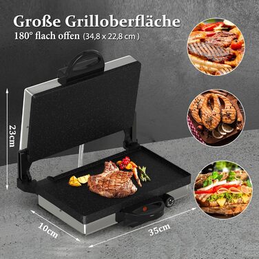 Контактний гриль, Scheffler 2000W Optigrill, Мультигриль, Lahmacun Makinasi, гриль, тостер, хлібопічка, настільний гриль з нержавіючої сталі з грилем, форма для випічки хліба, антипригарне покриття