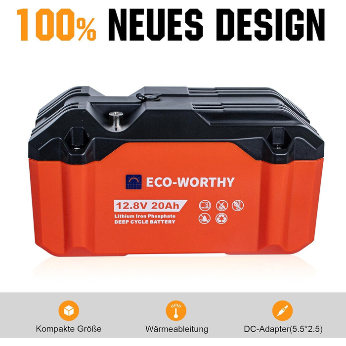 ЕКОЛОГІЧНО СТІЙКИЙ LiFePO4 акумулятор 12V 20Ah літій-іонний акумулятор з 3000-15000 глибоких циклів та захистом BMS для тролінгового двигуна, інвалідного візка, кемпінгу 12.8V 20AH на відкритому повітрі